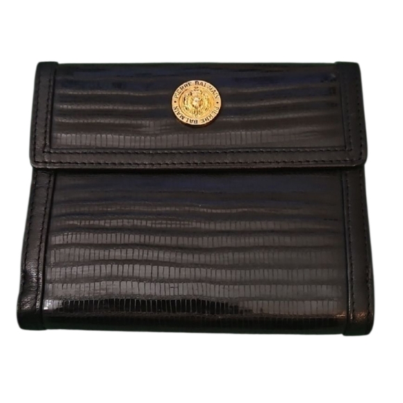 Pierre Balmain Black Leather Snap Wallet - Picture 1 of 11